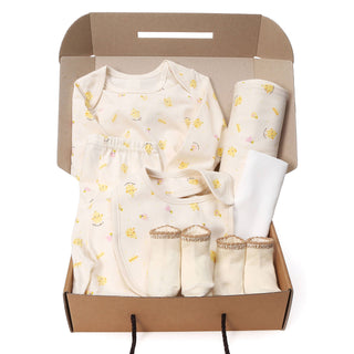 Organic Baby 7 Piece Gift Set - Baby Chick Design (newborn-6 months)