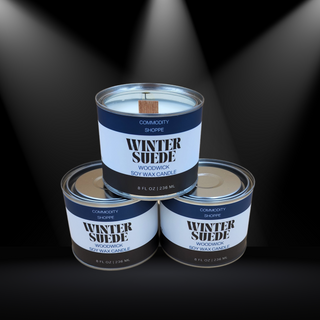 Winter Suede Woodwick Soy Wax Candle