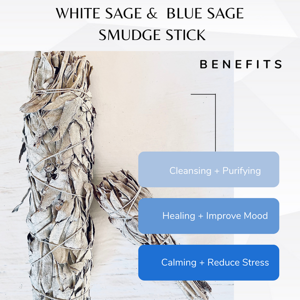 White Sage + Blue Sage Smudge Stick