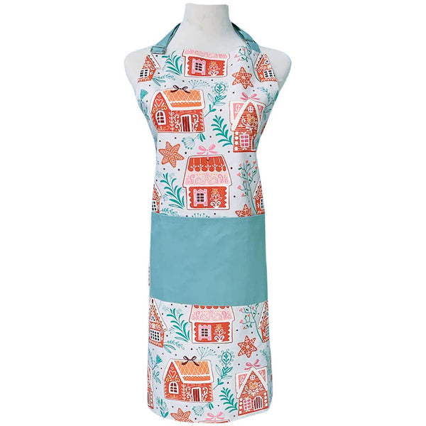 Adult Size Holiday Apron- Sweet Gingerbread Houses