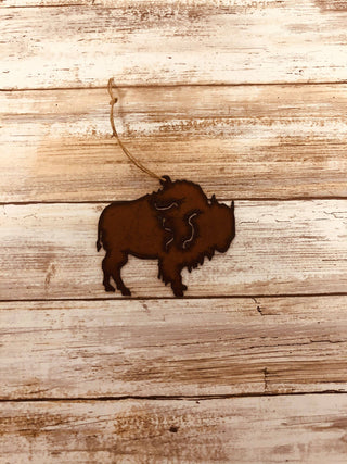 Handcrafted Rustic Bison Ornament
