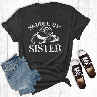Saddle Up Sister Black T-Shirt