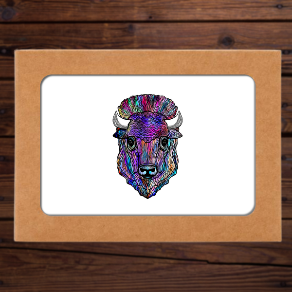 Colorful Bison Greeting Card