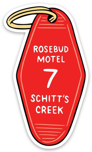 Rosebud Motel Key Tag Die Cut Sticker