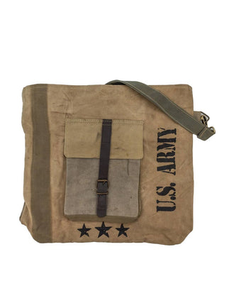 US Army Unisex Recycled Military Tent Crossbody Bag
