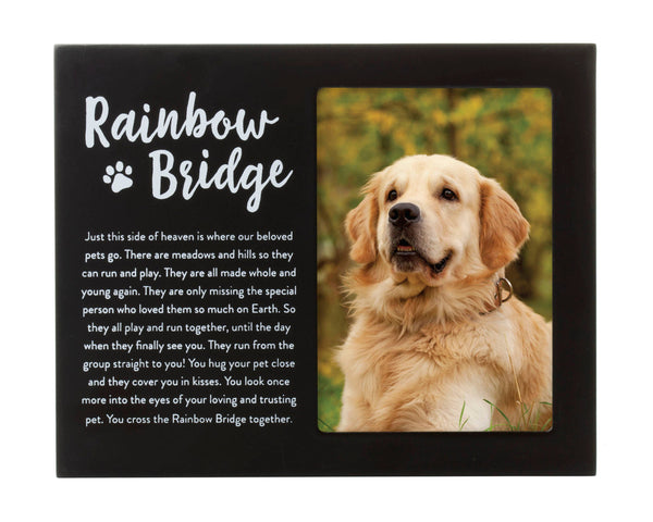 Rainbow Bridge Pet Memorial Frame, Black