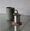 Teacup | Olive Green Stoneware with Infuser
