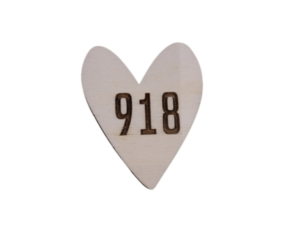 918 Area Code Heart Magnet