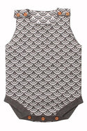 Grey Fish Scale Knit Onesie