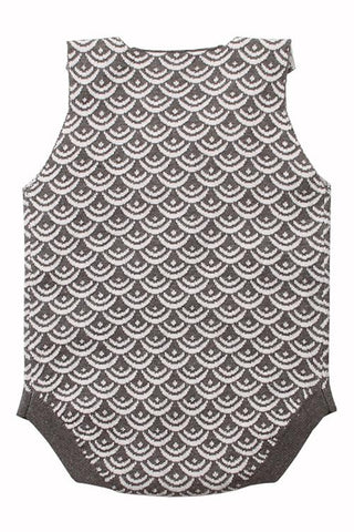 Grey Fish Scale Knit Onesie
