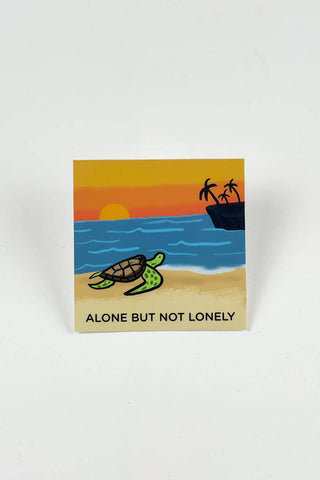 Alone But Not Lonely Turtle Sticker