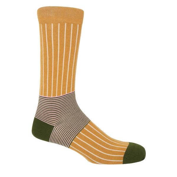 Oxford Stripe Men's Socks - Mustard
