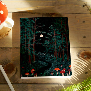 Moonrise Forest Layflat Notebook: Lined