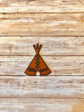 Handcrafted Rustic Teepee Iron Ornament
