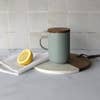 Teacup |  Ice Gray Stoneware with Infuser