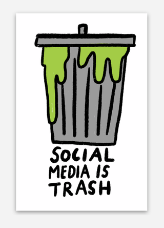 Social Media Is Trash Sticker