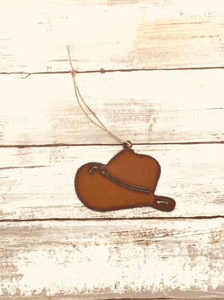 Handcrafted Rustic Cowboy Hat Ornament;